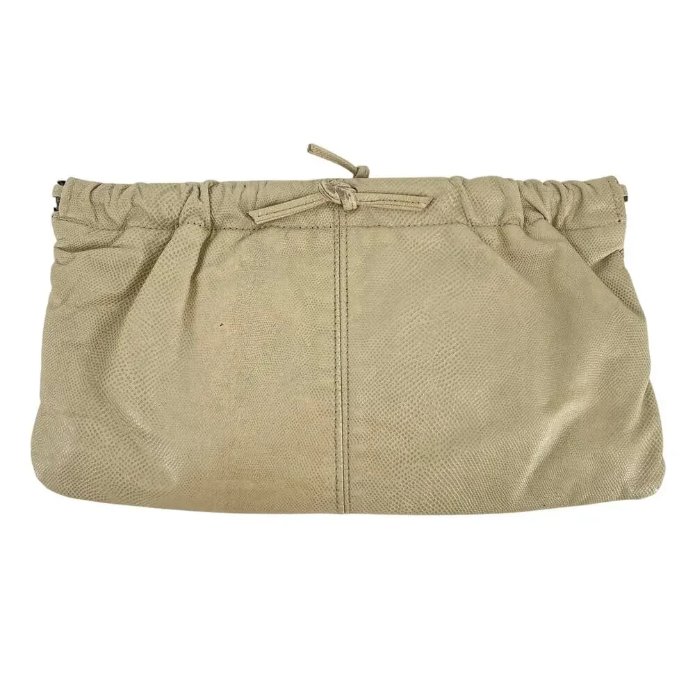 80s beige clutch bag Carlos Falchi 1980s vintage